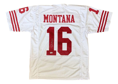 Joe Montana San Francisco Signed White Football Jersey BAS