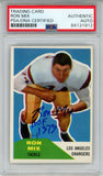 Ron Mix Autographed 1960 Fleer #118 Rookie Card HOF PSA Slab 43601