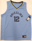Memphis Grizzlies Ja Morant Autographed Blue Fanatics Jersey Size XL JSA AC51605