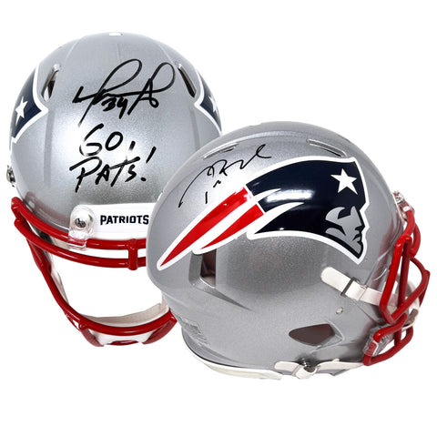 Tom Brady David Ortiz Dual Signed "Go Pats" Speed Authentic Helmet JSA Fanatics