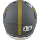 Magic Johnson Autographed Washington Commanders Slate Mini Helmet Beckett 49618