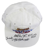 Magic Johnson & James Worthy "Finals MVP" Signed 1987-88 NBA Champions Hat BAS 1