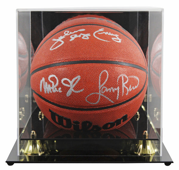 Magic Johnson, Larry Bird & Julius "Dr. J." Erving Signed Basketball W/ Case BAS