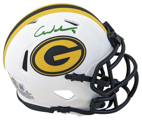 Packers Christian Watson Authentic Signed Lunar Speed Mini Helmet BAS Witnessed