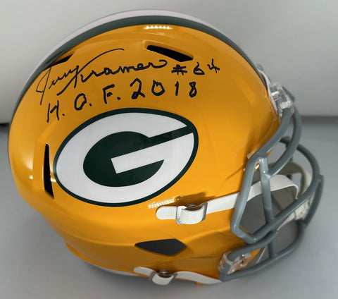 Packers JERRY KRAMER Signed Full Size Replica TB Speed Helmet AUTO w/ HOF 18 JSA