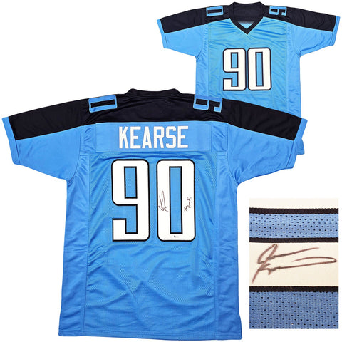 TITANS JEVON KEARSE AUTOGRAPHED BABY BLUE JERSEY "FREAK" BECKETT WITNESS 213033
