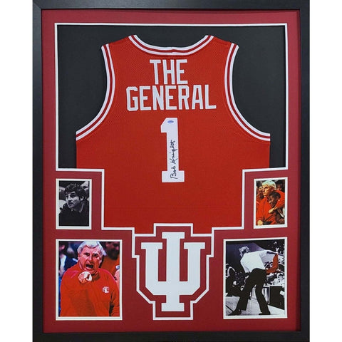 Bobby Knight The General Autographed Signed Framed Indiana Jersey SCHWARTZ
