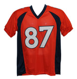 Noah Fant Autographed/Signed Pro Style Orange XL Jersey Beckett BAS 34694