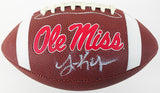 Lane Kiffin Signed Ole Miss Runnin' Rebels Logo Football (JSA COA) New LSU Coach
