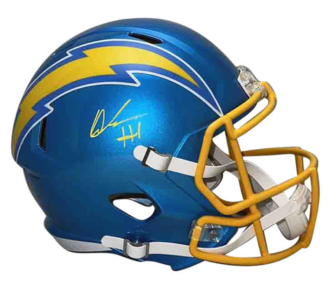 QUENTIN JOHNSTON SIGNED LOS ANGELES CHARGERS FLASH FULL SIZE HELMET BECKETT