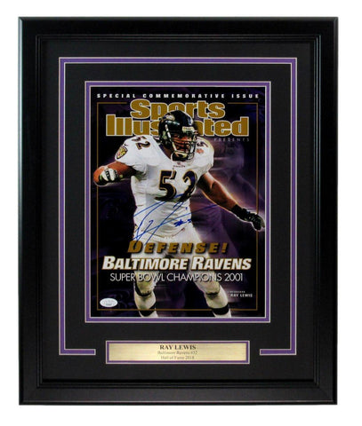 Ray Lewis HOF Autographed Ravens 11x14 Photo Framed 188988