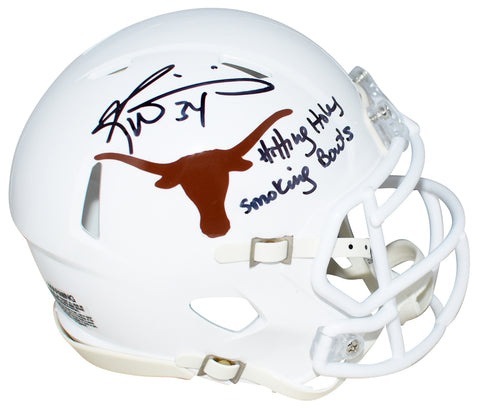 RICKY WILLIAMS SIGNED TEXAS LONGHORNS MINI HELMET W/ HITTING HOLES SMOKING BOWLS