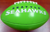 THOMAS RAWLS AUTOGRAPHED SIGNED GREEN SEAHAWKS LOGO FOOTBALL MCS HOLO 112680