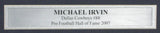 Michael Irvin HOF Dallas Cowboys Signed/Auto 16x20 Photo Framed PROVA 165829