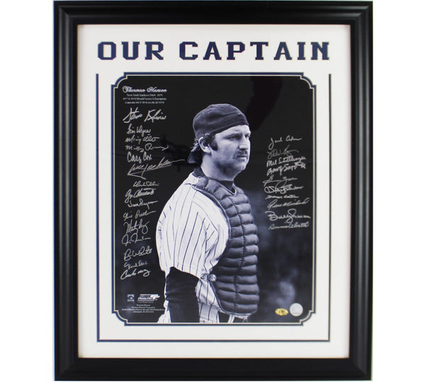 Mulit-Signed Framed 16x20 B&W MLB Photo/Our Captain Matte-Kline, Wynn, Rivers
