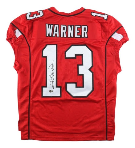Kurt Warner Arizona Signed Red Pro-Cut Football Jersey BAS