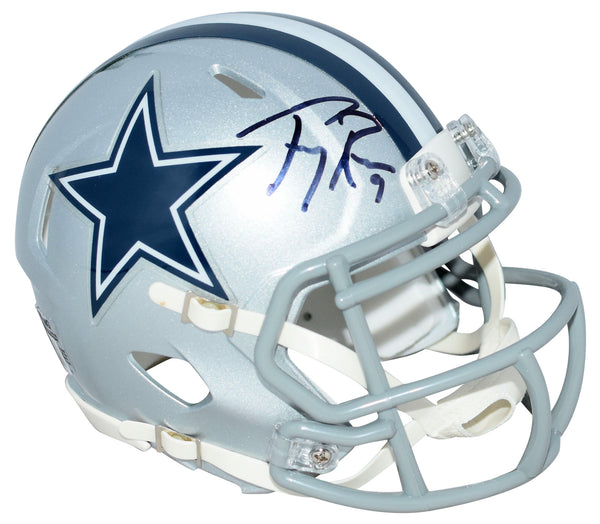 TONY ROMO AUTOGRAPHED DALLAS COWBOYS SILVER SPEED MINI HELMET BECKETT