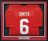 ALABAMA CRIMSON TIDE DEVONTA SMITH AUTOGRAPHED FRAMED RED JERSEY BECKETT 195228