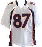 Noah Fant Autographed/Signed Pro Style Size XL White Jersey JSA 59368