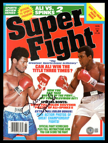 Leon Spinks Autographed Signed Super Fight Magazine Beckett BAS QR #BH26966