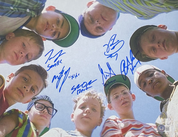 The Sandlot Autographed/Signed 11X14 Photo 6 Sigs Tom Guiry BAS 40483