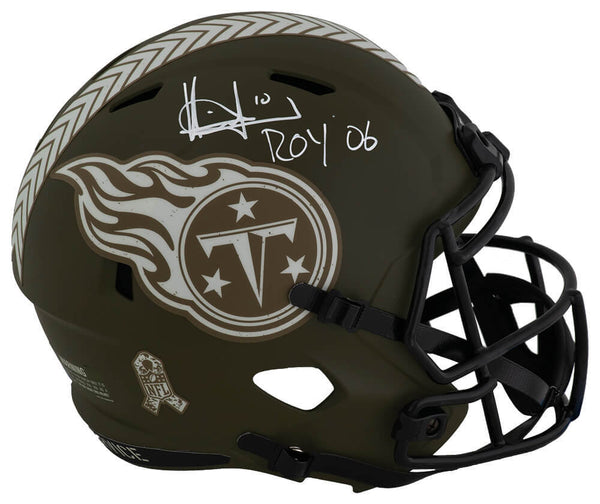 Vince Young Signed Titans SALUTE Riddell Full Size Rep Helmet w/ROY'06 -(SS COA)
