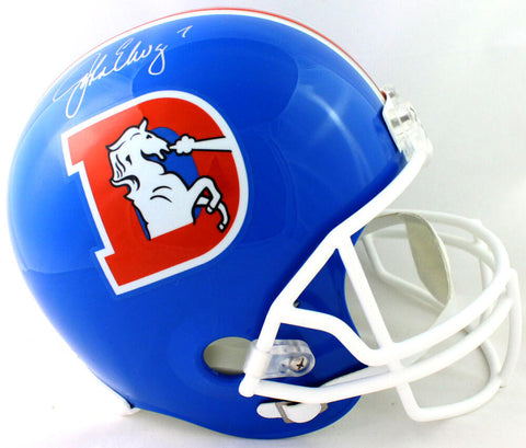 John Elway Signed Denver Broncos F/S 75-96 TB Helmet - Beckett W Auth *Silver