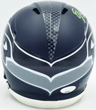 ERNEST JONES IV AUTOGRAPHED SEAHAWKS BLUE SPEED MINI HELMET MCS HOLO 242554
