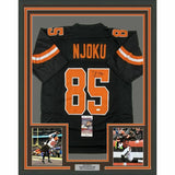 FRAMED Autographed/Signed DAVID NJOKU 33x42 Cleveland Black Jersey JSA COA