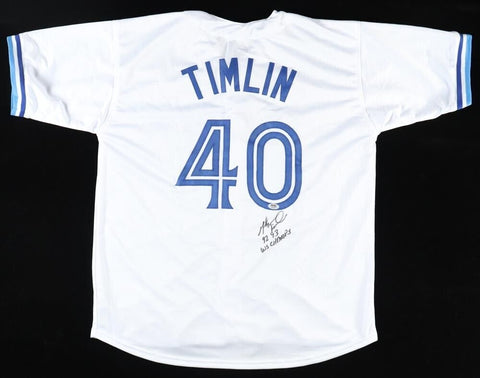 Mike Timlin Signed Toronto Blue Jay Jersey Inscribed "92-93 WS Champs" (PSA COA)