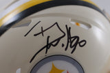 TJ Watt Autographed Pittsburgh Steelers Retro Mini Helmet Beckett Witness 56185