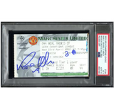 Ronaldo Nazario Signed 2003 UCL 3 Goals vs Man U Match Ticket Inscribed - PSA 3