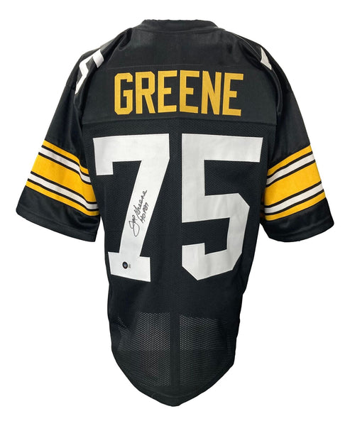 Mean Joe Greene Signed Custom Black Pro-Style Football Jersey HOF 87 BAS