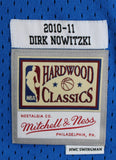 Mavericks Dirk Nowitzki Signed Blue M&N 2010-11 HWC Swingman Jersey BAS #BS20483