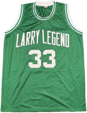 BOSTON CELTICS LARRY BIRD AUTOGRAPHED GREEN JERSEY BECKETT BAS WITNESS 236680