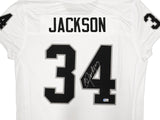 RAIDERS BO JACKSON AUTOGRAPHED WHITE PRO CUT JERSEY BECKETT WITNESS 226322