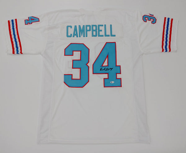 Earl Campbell Signed Houston Oilers Jersey / 5xPro Bowl R.B. (Beckett COA) HOF