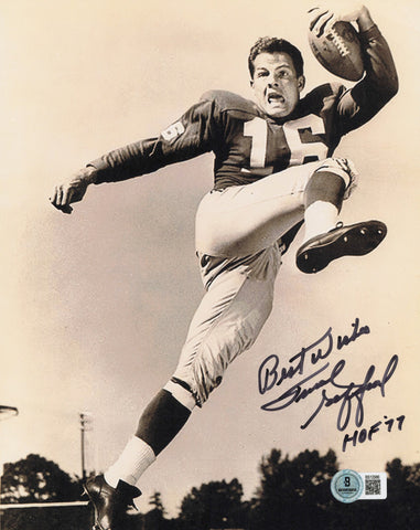 Frank Gifford Autographed Signed 8x10 Photo Giants "HOF 77" Beckett QR #BS12986