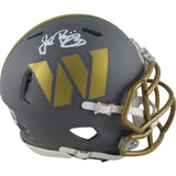 John Riggins Autographed Washington Commanders Slate Mini Helmet Beckett 49757