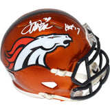 Terrell Davis Signed Denver Broncos Flash HOF Mini Helmet Beckett 42225