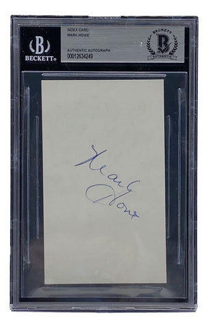Mark Howe Philadelphia Flyers Signed Slabbed Index Card BAS 00012634249