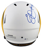 Rams Eric Dickerson "HOF 99" Signed Lunar Full Size Speed Rep Helmet BAS Witness