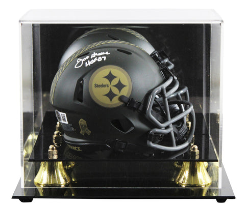 Steelers Joe Greene "HOF 87" Signed STS IV Speed Mini Helmet W/ Case BAS Witness