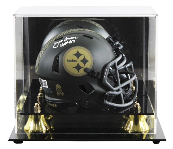 Steelers Joe Greene "HOF 87" Signed STS IV Speed Mini Helmet W/ Case BAS Witness