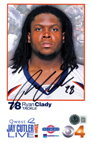 Ryan Clady Signed Denver Broncos 8.5x6.5 Quest Ad Card Beckett 45090