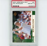 Graded 2002 Upper Deck UD Golf PHIL MICKELSON #41 Rookie RC Card PSA 10 Gem Mint