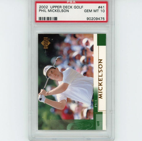 Graded 2002 Upper Deck UD Golf PHIL MICKELSON #41 Rookie RC Card PSA 10 Gem Mint