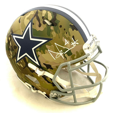 DAK PRESCOTT SIGNED COWBOYS FS CAMO SPEED AUTHENTIC HELMET BECKETT COA