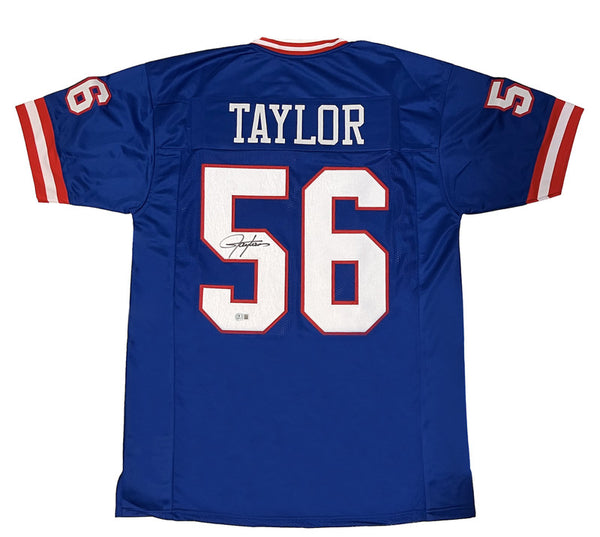 Lawrence Taylor of the New York Giants Autographed Custom #56 Jersey Beckett