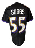 Terrell Suggs Baltimore Signed Black Pro-Cut Football Jersey JSA Hologram